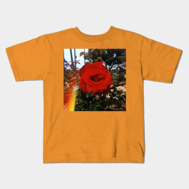 Red Rose. Los Angeles Kids T-Shirt by SoCalDreamin